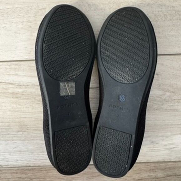 Rothy's Daily Flat Women's 7 Black Sustainable Washable Shoes - Picture 5 of 10